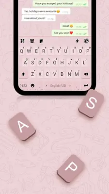 Pink SMS Keyboard Background android App screenshot 3