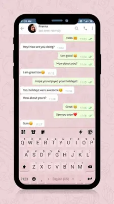 Pink SMS Keyboard Background android App screenshot 4